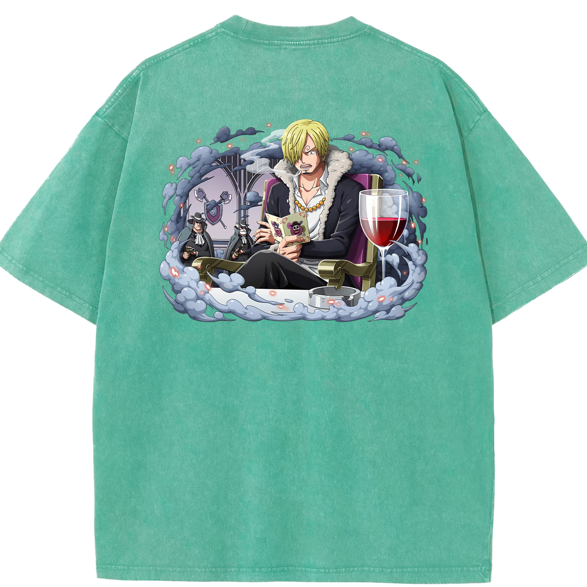 ワンピース サンジ ONE PIECE Sanji 綿100% ヴィンテージ風 半袖Tシャツ（背面プリント）